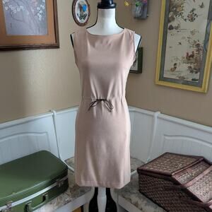 Y2K/2000s Petite Sophisticate Suede like Tie Waist Sheath Dress